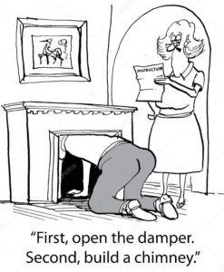 cartoon graphics about chimney damper